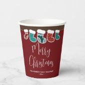 モダンシンプルストッキングホリデーパーティー 紙コップ (正面)