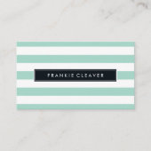 モダンシンプルストライプトレンディーはっきりしたミント 名刺 (正面)