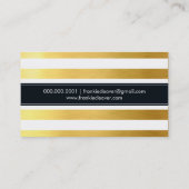 モダンシンプルストライプトレンディーはっきりした金ゴールド箔 名刺 (裏面)