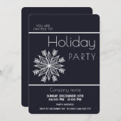 モダンシンプルスノーフレーク企業のホリデーパーティー 招待状 (正面/裏面)