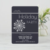 モダンシンプルスノーフレーク企業のホリデーパーティー 招待状 (スタンド正面)