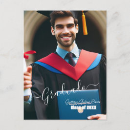 モダンシンプルスペインのPhoto Scriptの招待状 案内ポストカード