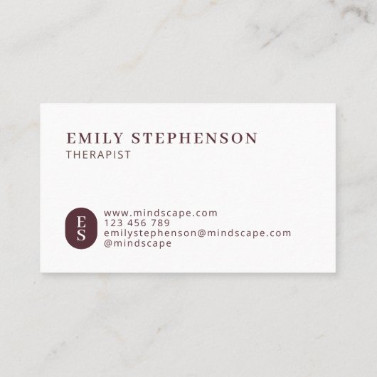 モダンシンプルセラピスト 名刺 (裏面)