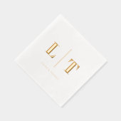 モダンシンプルセリフ結婚モノグラム 箔ナプキン (右)