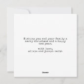 モダンシンプルタイプライター シーズンカード (裏面)