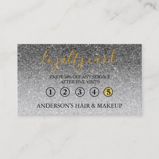 モダンシンプルタイポグラフィエレガントロイヤリティカード 名刺 (正面)