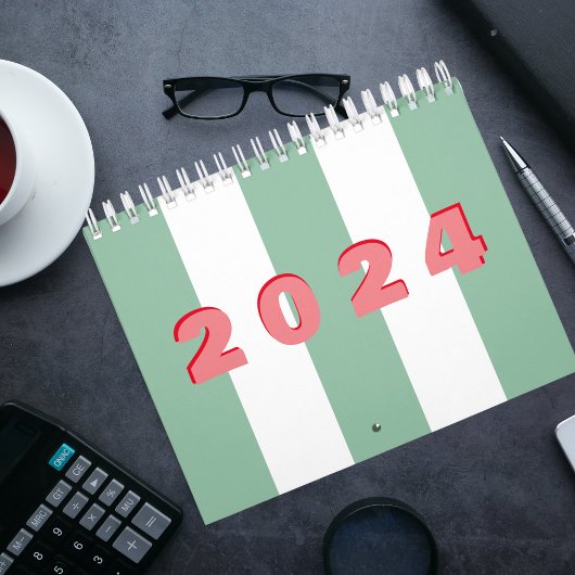 モダンシンプルタイポグラフィストライプの カレンダー