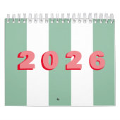 モダンシンプルタイポグラフィストライプの カレンダー (カバー)