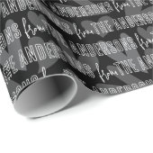 モダンシンプルタイポグラフィハートパターンファミリ ラッピングペーパー (ロールコーナー)