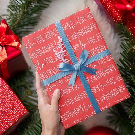 モダンシンプルタイポグラフィパターカスタムン ラッピングペーパー