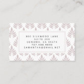 モダンシンプルタイポグラフィリーフパターンスクリプト 名刺 (裏面)