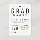 モダンシンプルタイポグラフィ写真卒業招待状 エンクロージャーカード (裏面)