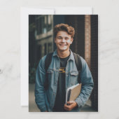 モダンシンプルタイポグラフィ卒業党 招待状 (裏面)