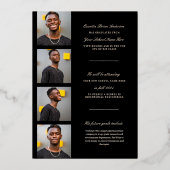 モダンシンプルタイポグラフィ卒業発表 箔招待状 (裏面)