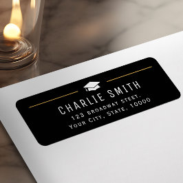 モダンシンプルタイポグラフィ差出人住所 ラベル