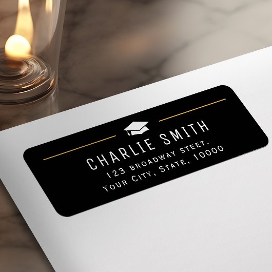 モダンシンプルタイポグラフィ差出人住所 ラベル