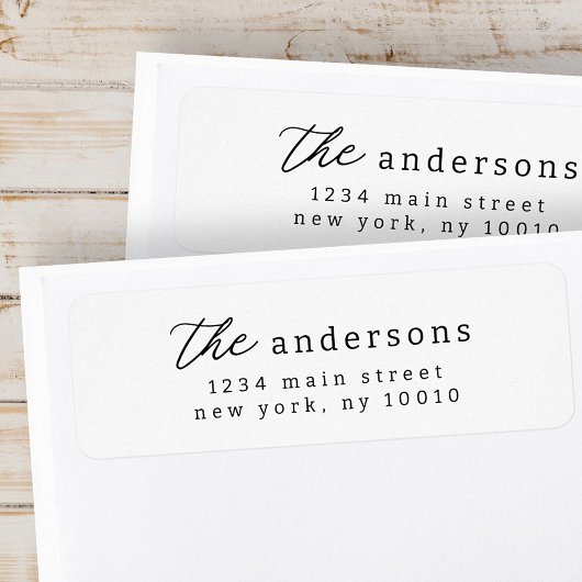 モダンシンプルタイポグラフィ差出人住所 ラベル