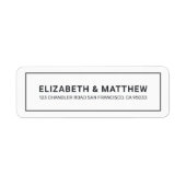 モダンシンプルタイポグラフィ差出人住所 ラベル (正面)