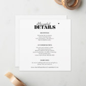 モダンシンプルタイポグラフィ結婚詳細広場 ノートカード (正面/裏面インサイチュ)