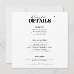 モダンシンプルタイポグラフィ結婚詳細広場 ノートカード