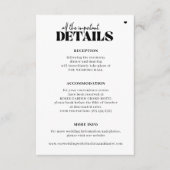 モダンシンプルタイポグラフィ結婚詳細 エンクロージャーカード (正面)