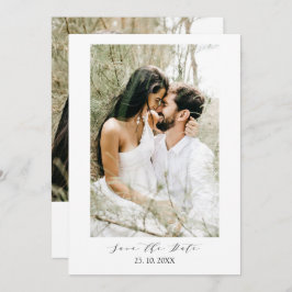 モダンシンプルタイポグラフィ結婚 セーブザデート