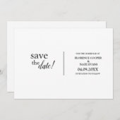 モダンシンプルタイポグラフィ結婚 セーブザデート (正面/裏面)