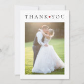 モダンシンプルタイポグラフィ2写真結婚の サンキューカード (正面)
