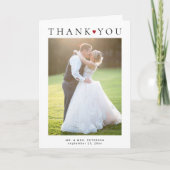 モダンシンプルタイポグラフィ2枚結婚の写真 サンキューカード (正面)