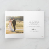 モダンシンプルタイポグラフィ2枚結婚の写真 サンキューカード (内部)