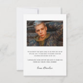 モダンシンプルタイポグラフィ4写真卒業 サンキューカード (裏面)