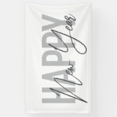 モダンシンプルタイポグラフィ,カッコいい新年の幸せ 横断幕 (縦)