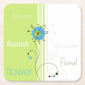 モダンシンプルタイポグラフィ スクエアペーパーコースター (正面)