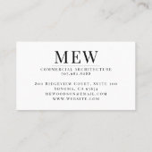 モダンシンプルタイポグラフィ 名刺 (裏面)