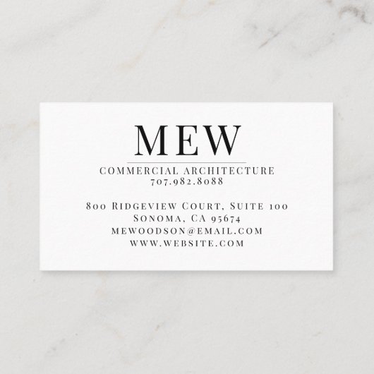 モダンシンプルタイポグラフィ 名刺 (裏面)