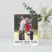 モダンシンプルタイポグラフィHappy New Year写真 シーズンポストカード (スタンド正面)
