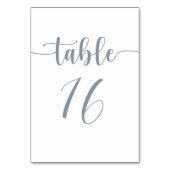 モダンシンプルダスティブルー結婚ズ テーブルナンバー (裏面)