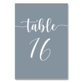 モダンシンプルダスティブルー結婚ズ テーブルナンバー (裏面)