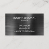 モダンシンプルダークグレフェイクイ仕上げ鋼材 名刺 (裏面)