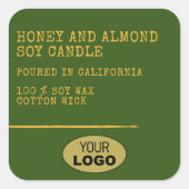 モダンシンプルダークフォレスト緑のロゴテンプレート スクエアシール (正面)