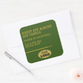 モダンシンプルダークフォレスト緑のロゴテンプレート スクエアシール (封筒)