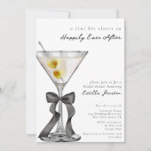 モダンシンプルダーティマルティニカクテルブライダルシャワー 招待状 (正面)