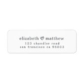 モダンシンプルチックミニマルハート差出人住所 ラベル (正面)