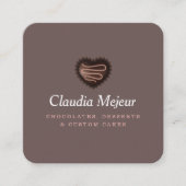 モダンシンプルチョコレートベイカーブラウン スクエア名刺 (正面)