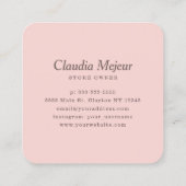 モダンシンプルチョコレートベイカーブラウン スクエア名刺 (裏面)