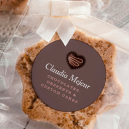 モダンシンプルチョコレートベイカーブラウン ラウンドシール