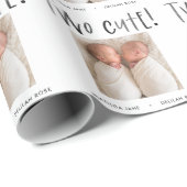 モダンシンプルツインphoto tan brown 2かわいい誕生 ラッピングペーパー (ロールコーナー)