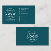 モダンシンプルティール（緑がかった色）のロゴカスタムアイコンSocial Media 名刺 (正面/裏面)