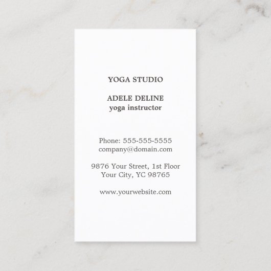 モダンシンプルテクスチャブラックイエローヨガインストラクター 名刺 (裏面)