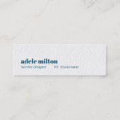 モダンシンプルテクスチャ白青インテリア設計者 スキニー名刺 (正面)